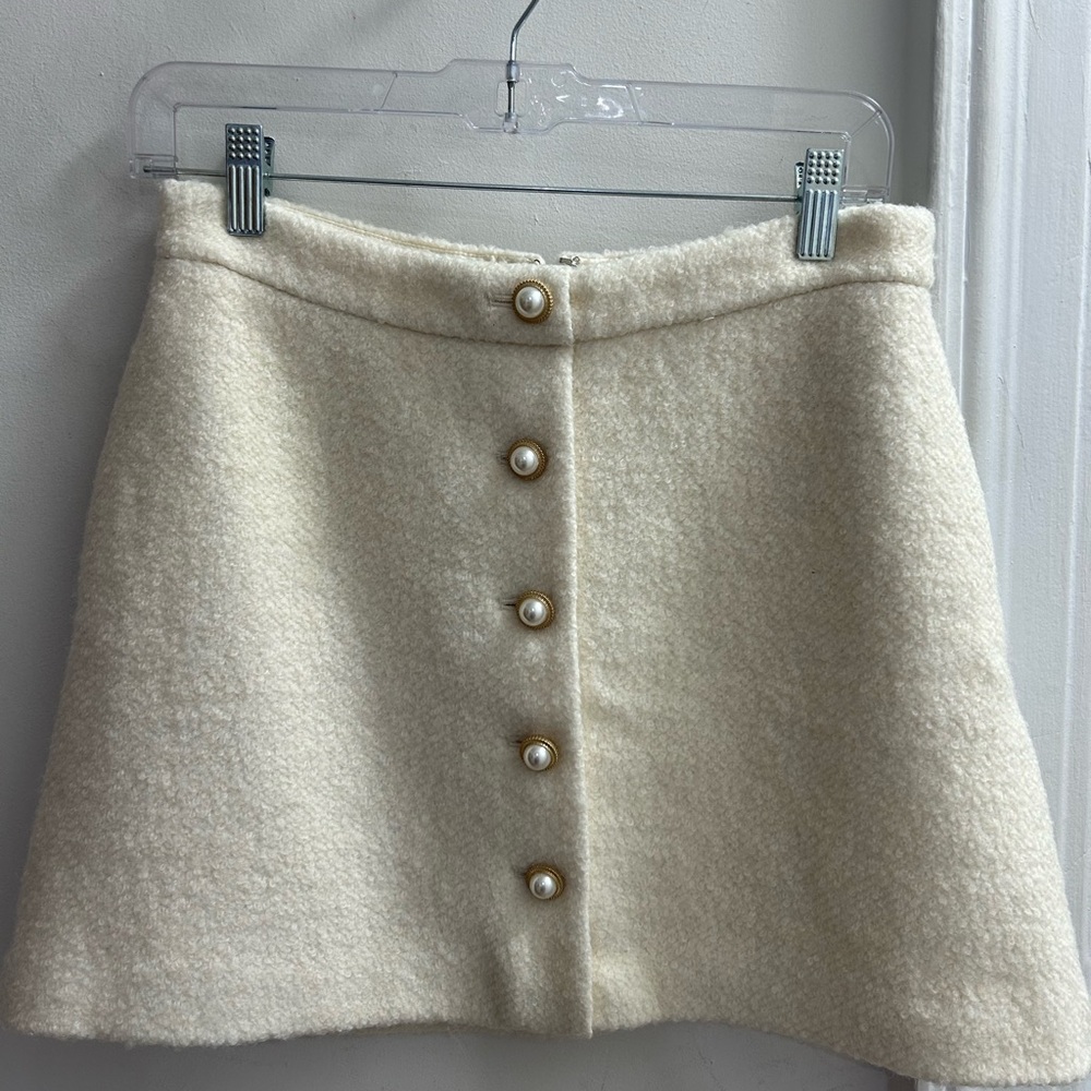 reformation 	 Brielle Skirt Color: Cream Size: 6